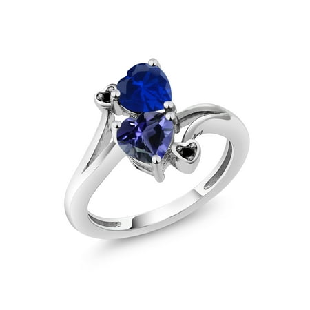 Blue Sapphire Heart Shape - 1.41 Ct Heart Shape Blue Simulated Sapphire Blue Iolite 925 Sterling Silver Ring