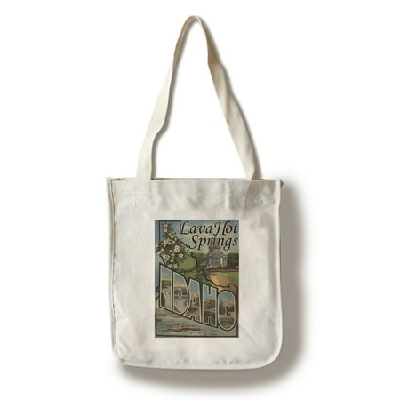 Lava Hot Springs, Idaho - Large Letter Scenes (100% Cotton Tote Bag -