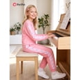 thumbnail image 4 of PatPat Girls Clothes 2 Piece Outfit Set Long Sleeve Top Pants Floral Side Print Pink 10-11Y, 4 of 13