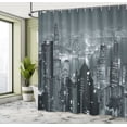 thumbnail image 5 of Ambesonne City Shower Curtain, Aerial Night Landscape, 69"Wx84"L, Grey, 5 of 5