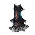 thumbnail image 3 of Vestido de baile latino para mujer, vestido de tango con borlas y flecos para fiesta temática de club y graduación. XL colorido, 3 of 9