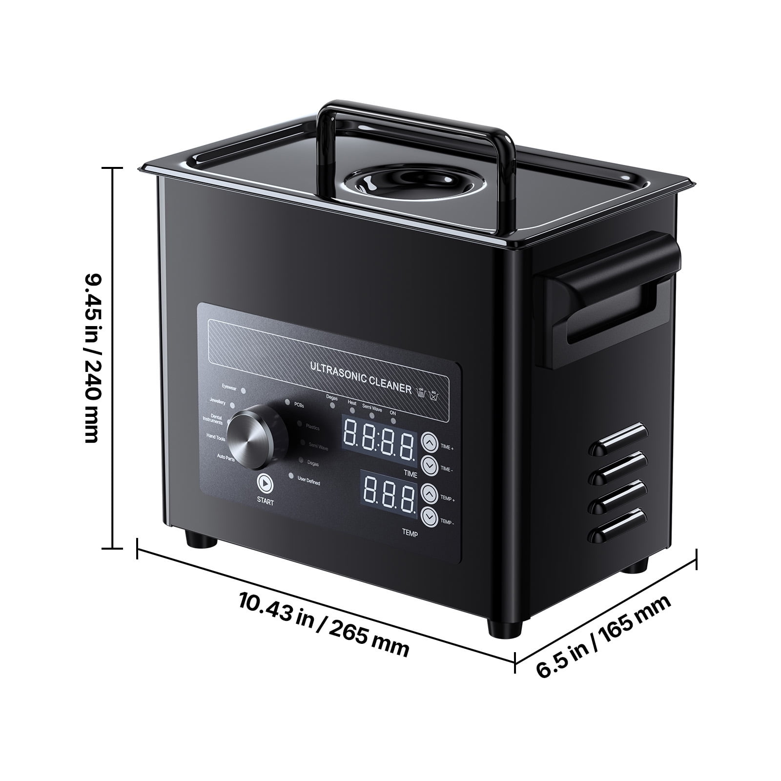 KFFKFF 3L Ultrasonic Cleaning Machine with Adjustable Knob Control, Durable Stainless Steel Design, Includes Basket and Cleaning Ball, Ideal for Jewelry, Watches, Razors, Coins, and More