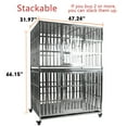 thumbnail image 3 of Confote 47"  Stainless Steel Dog Cage Heavy Duty Pet Kennel Foldable Dog Kennels Stackable Dog Crate Pet Playpen with Double Door for Large and X-Large Dogs, 3 of 6