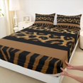 thumbnail image 3 of Feelyou Leopard Zebra Print Twin Sheet Sets, Brown Abstract Lines Bedding, 3pcs, 3 of 7
