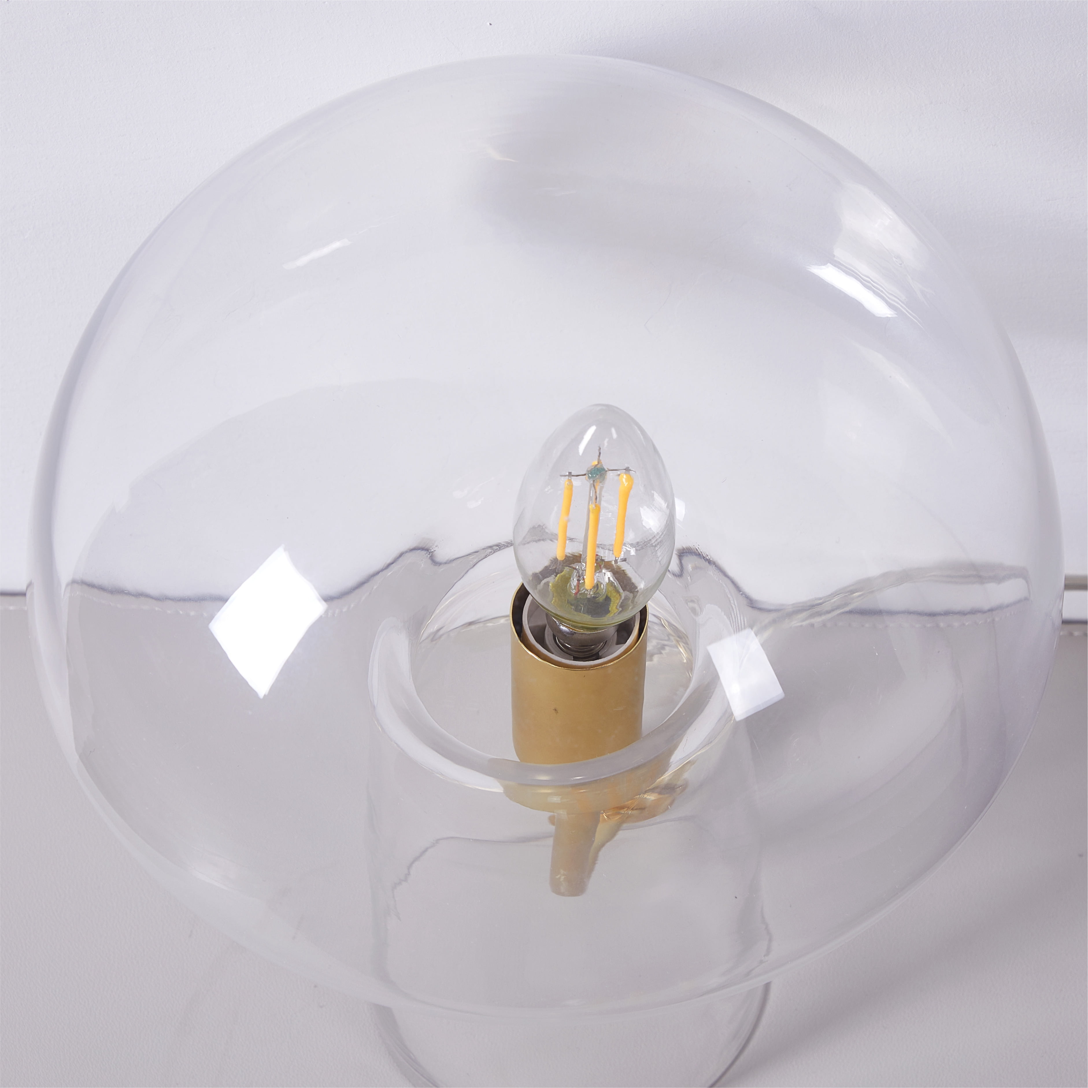 Urban Shop Novelty Glass Mushroom Lamp, Clear, 12" H, Plug-in