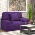 thumbnail image 2 of PiccoCasa Thick Stretch Sofa Cover 1 Seater Solid Couch Cover, Purple, 2 of 8