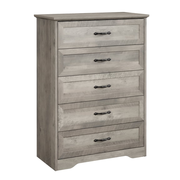 Towallmark Dresser for Bedroom with 5 Drawers, Tall Wood Drawer Dresser Chest of Drawers for Closet, Living Room, Hallway, Nursery, Kids Bedroom, Grey