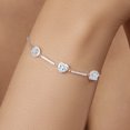 thumbnail image 4 of Gem Stone King 925 Sterling Silver Sky Blue Aquamarine Bracelet for Women Set with Moissanite (1.72 Cttw), 4 of 4