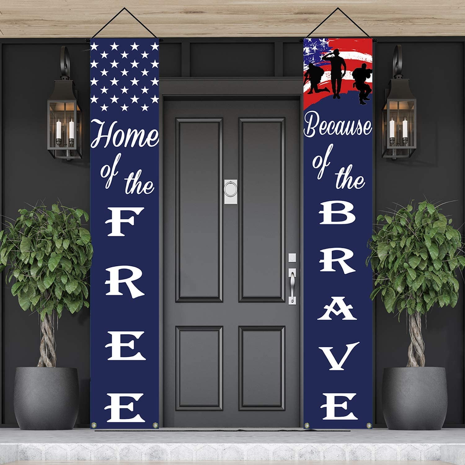 4th of July Porch Sign Patriotic Door Decoration