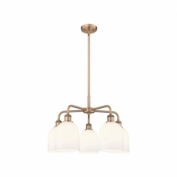 516-5CR-AC-G558-6GWH Innovations Lighting Bella - 5 Light Stem Hung Chandelier In Industrial Style-15 Inches Tall and 23.5 Inches Wide-Antique Copper