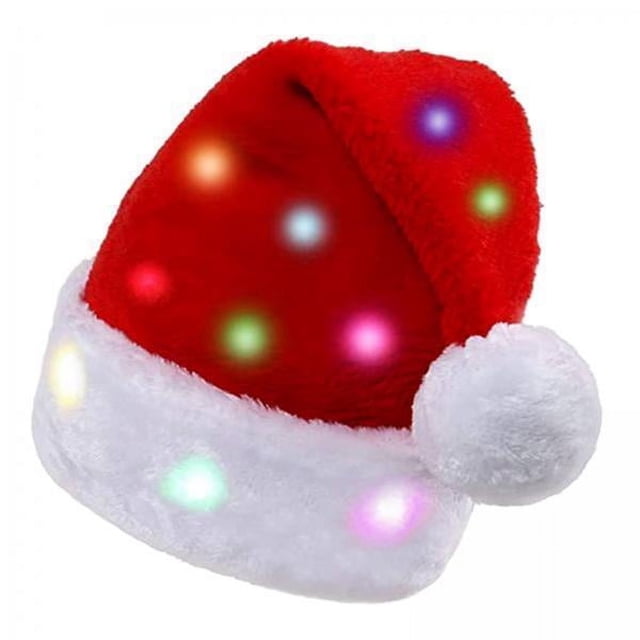 2 Luces LED, Accesorios Para Sombrero De Papá Noel, Divertido Sombrero De Navidad Para Fiesta De Disfraces, 45cm Para Adultos
