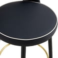 thumbnail image 5 of Modern 360 ° rotatable Bar chair (Set of 2), With PU Upholstered and metal legs for Dining room, Black, 5 of 18