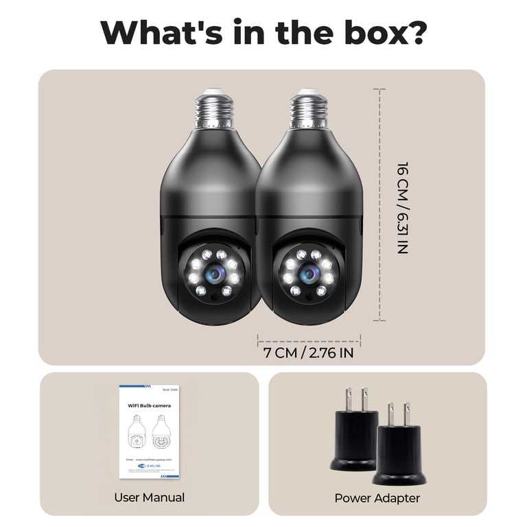 Jqimn Light Bulb Security Camera 2K Dual Pack photo 6