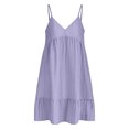 thumbnail image 4 of Sevevn Ladies' Summer V-neck Strap Solid Color Dress Beach Vacation Clothes for Women Purple XXXL, 4 of 9