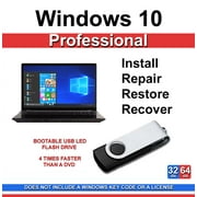 Computer Werx Windows 10 Professional 32/64 Bit Repair Restore Recover USB for Legacy Bios Plus Drivers DVD Software