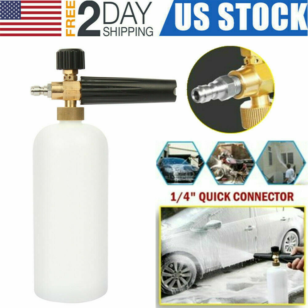 1L Foam Lance Cannon 1//4/" Connect Adapter Pressure Washer Gun Car Cleaning