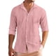 thumbnail image 3 of Blusa y camisa de manga larga con cuello vuelto para hombre, blusa informal de moda con botones y retazos, blusa de manga larga con cuello alto, blusa de poliéster para hombre, 3 of 8