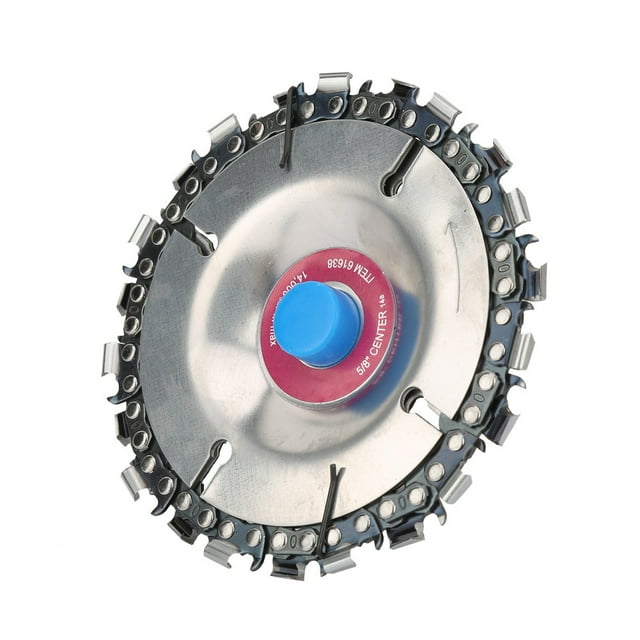 LHCER Woodworking Chain Wheel,4 22 Tooth Woodworking Grinder Disc & Chain Set Suitable for 100/115mm Angle Grinder, Woodworking Chain Disc