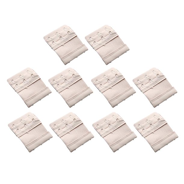 Paquete de 10, 2 filas, , extensor de elástico, correa de extensión, cinturones de ropa interior Beige Yuyangstore Extensor de sujetador