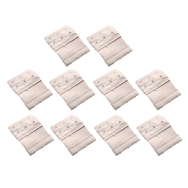 Extensor de sujetador jinwen Paquete de 10 Clip de extensión de maternidad talla grande 3 gancho elástico Beige