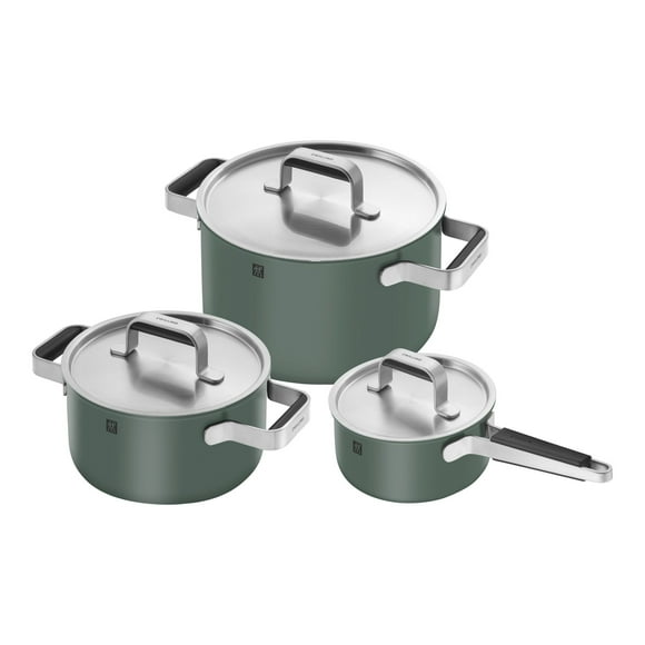 ZWILLING Batterie de Cuisine Pure, 6 Pcs en Acier Inoxydable 18/10, Vert