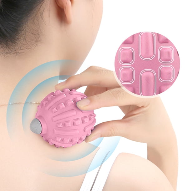 Bola de masaje de fascia por vibración | Cabezales intercambiables - Alivio de la forma física para los pies, los músculos y el yoga | Diseño sólido de TPR | Fuerte potencia | 2 accesorios de masaje