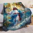 thumbnail image 3 of Soft Flannel Jesus Christ Savior Throw Blanket – Vintage Religious Design with Divine Illustration, All-Season Cozy Gift for Friends, Family, 3 of 6