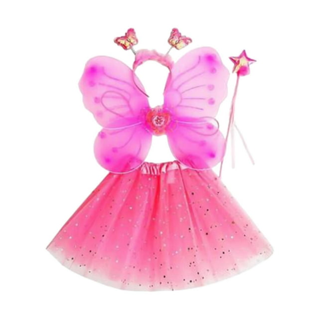 BELOVING Butterfly Costume Set 4Pcs/Set for Costume Parties Masquerade Birthday Party Pink