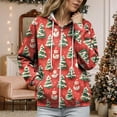 thumbnail image 7 of Rotm Christmas Hoodies for Women Christmas Zipper Hoodies for Women Oversized Hoodie Long Sleeve Gingerbread Activewear Tops with Pockets Light Pink,S, 7 of 7