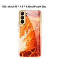 thumbnail image 2 of Full Cover Phone Case Tempered Glass Hard Printed Smartphone Bumper Case Cell Phone Covers Electroplated for S22/22Plus/Ultra Camera Protection Protective  Galaxy S22 ULTRA Golden Thread, 2 of 8