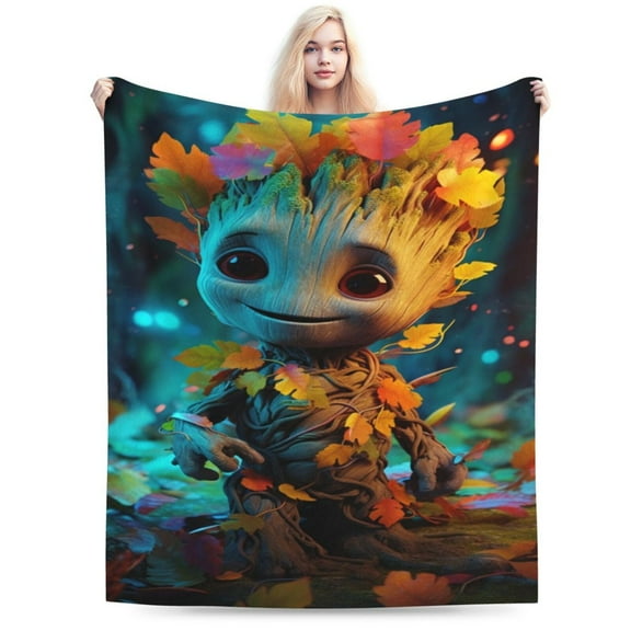 Groot Blanket, Super Soft Large Fluffy Plush Throw Blanket for Boys Girls Young Adults, Cozy Warm Flannel Blanket for Living Room Couch Bed All Seasons 40"X30"
