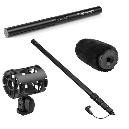 UPC: 0192223165137 | MKE 600 Shotgun Microphone Bundle With H&A 4-Point Universal Shock Mount  H&A Carbon Fiber Telescoping Boom Pole  H&A Pro Windshield
