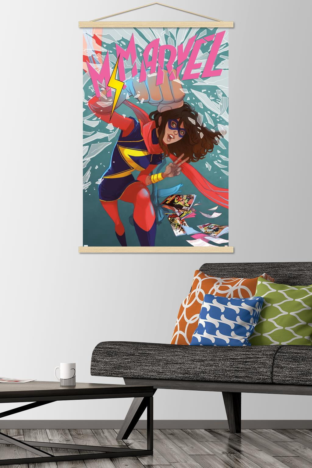 Marvel Comics - Ms. Marvel - Ms. Marvel #13 Wall Poster with Wooden Magnetic Frame, 22.375" x 34"