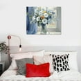 thumbnail image 4 of GOSMITH Flowers Wall Art Blue White Blossom Canvas Wall Pictures Vintage Floral in Vase Painting Grey Window Background Artwork Prints for Living Room Bathroom Bedroom Decor Framed Ready to Hang, 4 of 4
