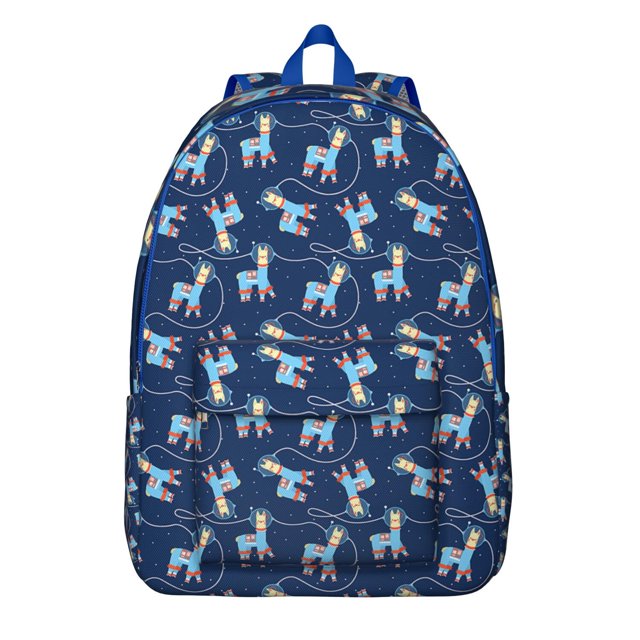 Cartoon Llama Backpack – Adorable Alpaca Face Pattern Daypack with Cute Kawaii Design for Students