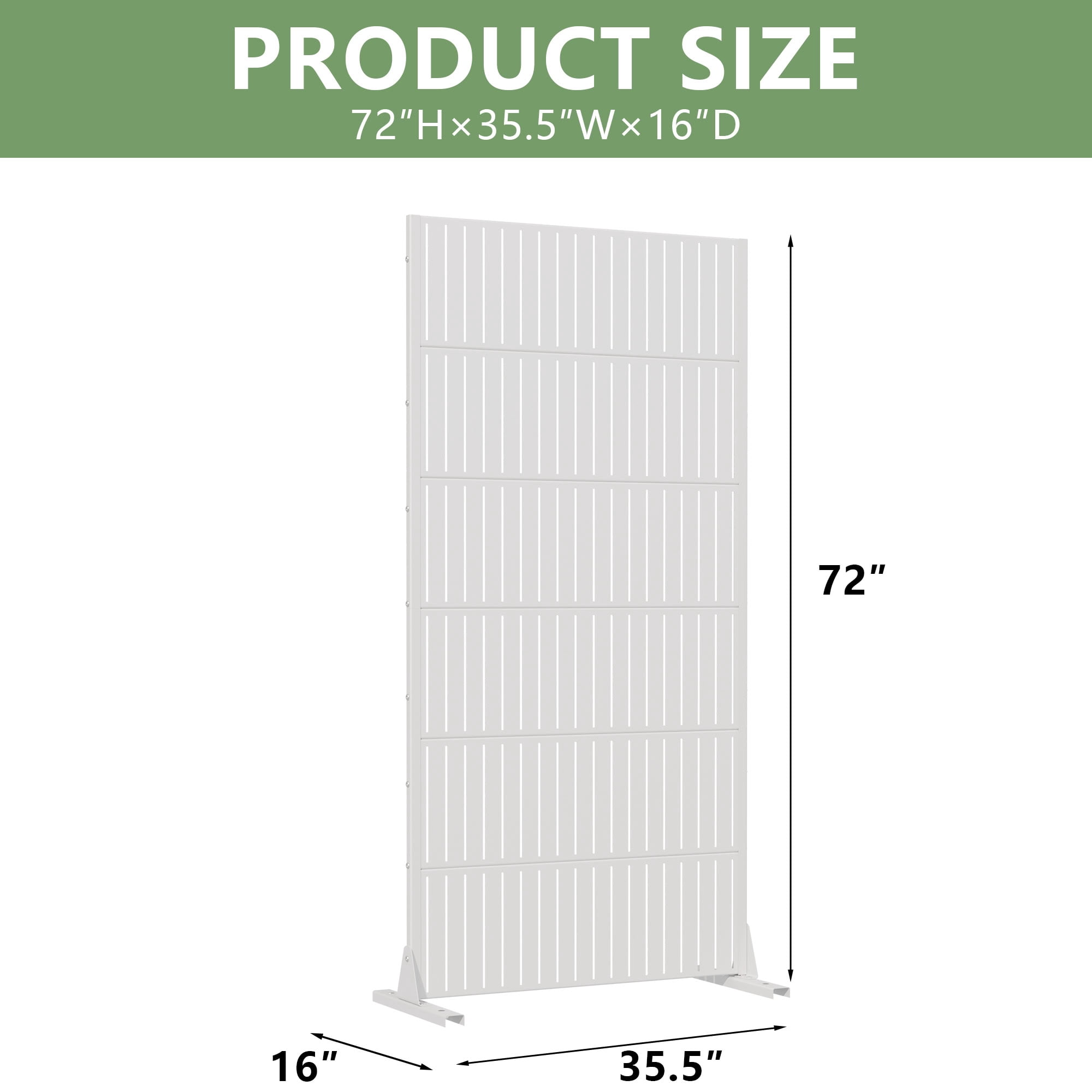 MAYEERTY 72*35in Outdoor Privacy Screen, Easy to Install Metal Privacy Panel, Privacy Divider for Patio, Balcony, Garden