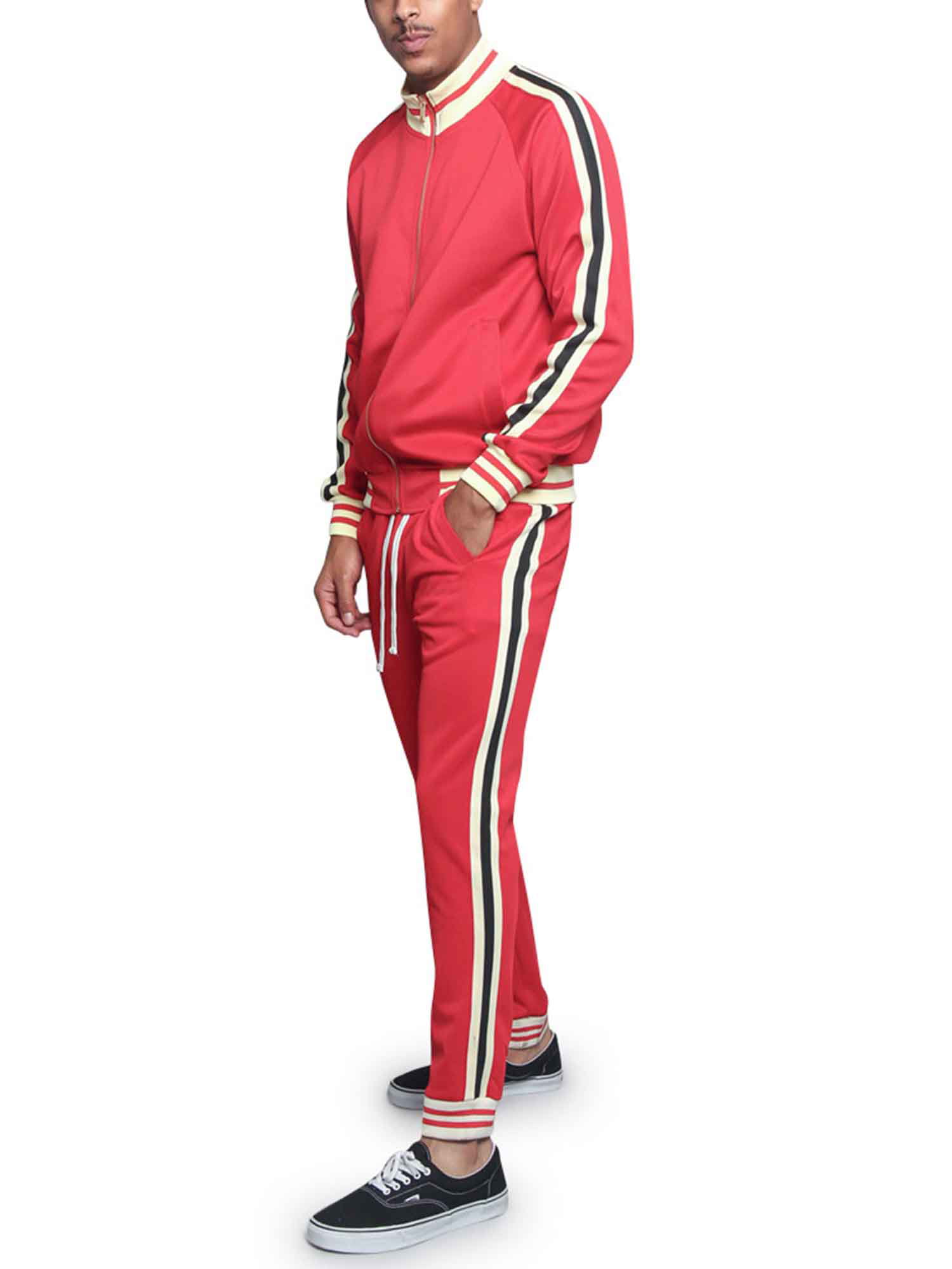 Men's G Track Suits 2 Piece Sweatsuit Set ST575 - Red - 5X-Large