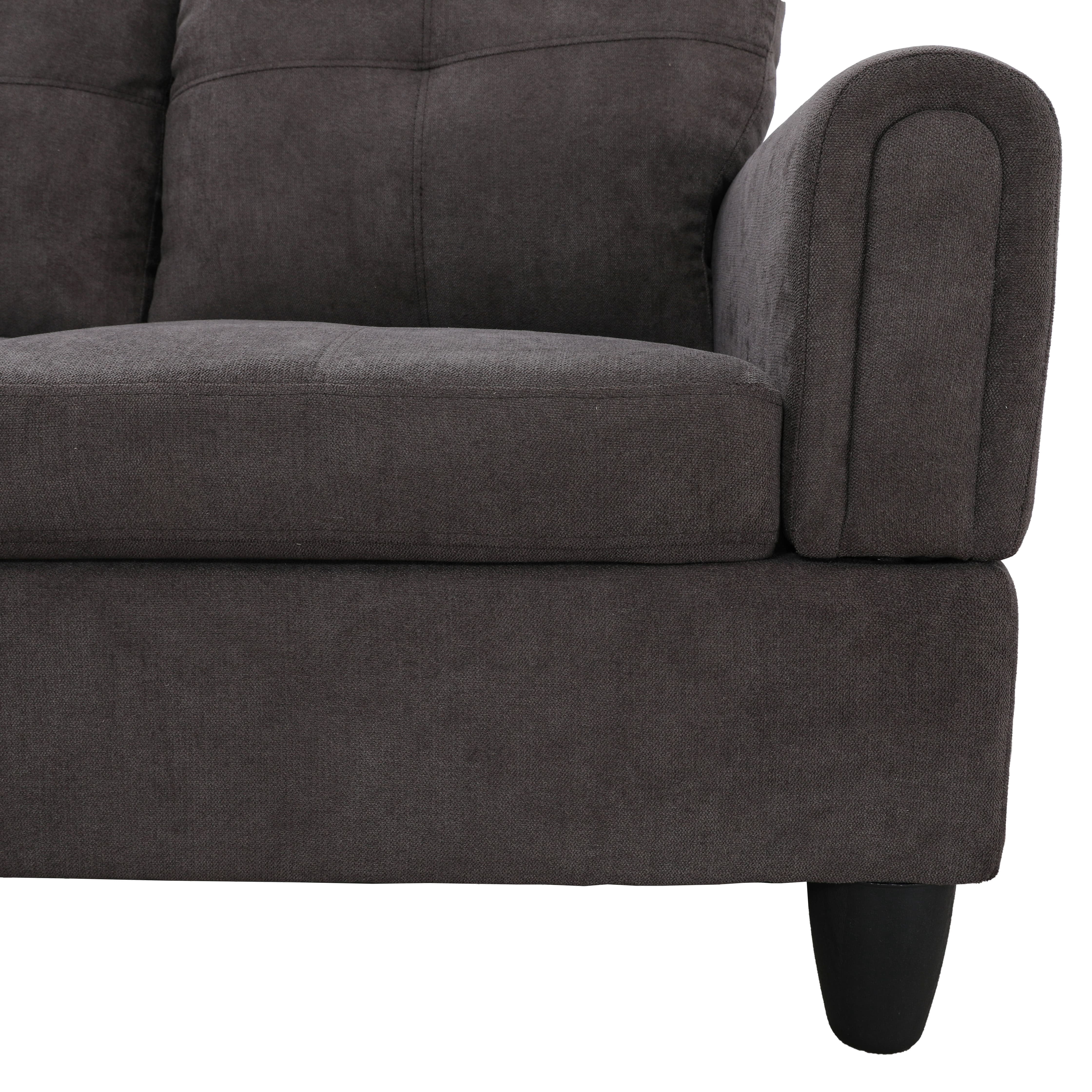 MAYEERTY 97" Modern 3-Piece Fluffy Fabric Couch Set - Dark Brown, Rich Plush Tone, Warm Living Room Seating