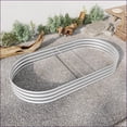thumbnail image 5 of Planter, Large Oval Modern Metal Raised Garden Bed for Outdoor Vegetables Flowers | Brushed Silver | Oval, 5 of 11