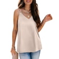 thumbnail image 2 of FDGIU Women's 2025 Silk Camisole - V-Neck; Adjustable Spaghetti Strap Summer Sleeveless Blouse, 2 of 5