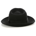 thumbnail image 3 of Ferrecci Black Wool Crushable Fedora with Removable Feather - Unisex, Men’s, Women’s Traveler Hat (Medium 57cm-7 1/8), 3 of 4