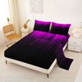 thumbnail image 2 of jejeloiu Modern Gradient Geometric Pattern Full Size Sheets For Girls,Neon Pink Black Stripe Bed Sheets For Kids,4pcs, 2 of 6