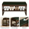 thumbnail image 6 of Trendix Solid Wood Shoe Bench with Lift Top Storage, 2-Tier Entryway Shoe Rack with Removable Cushion for Hallway, Living Room, Front Door, 6 of 7