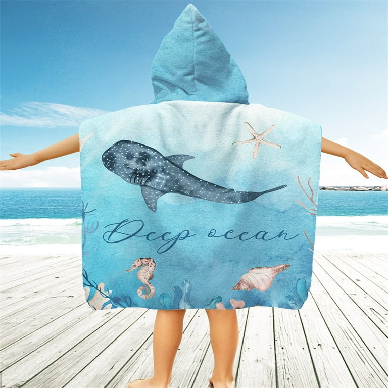 1PC Hooded Cloak Gray Polyester Summer Beach Hood Towel for 1 TO 4 Years Baby Kids Boys Girls Cartoon Animal Patterns Hooded Bath Towel Wrap Pool Towel With Hood Walmart