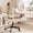 White, variant on Romorgniz Criss Cross Chair with Wheels Plush Fleece Vanity Chair with 5-Gear Adjustable Armrests Ergonomic Office Chair for Home Office, Black