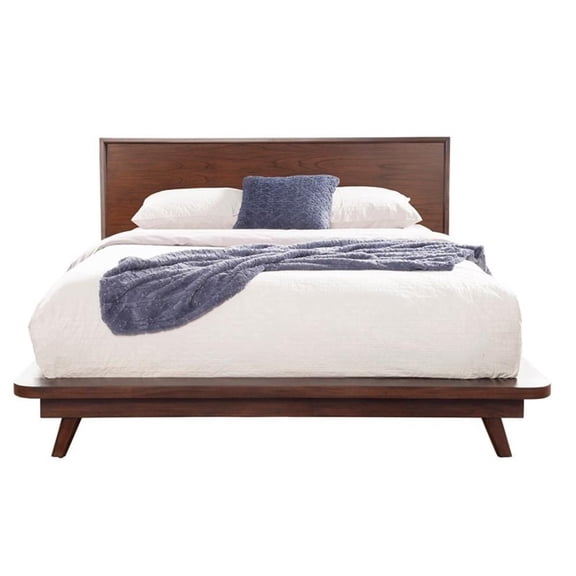 Alpine Furniture Gramercy Standard King Wood Platform Bed in Walnut
