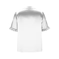 thumbnail image 5 of Xijirk Women's V-Neck Satin Blouse Short Sleeve Ruffle Shirt with Pleated Front Casual Top for Everyday Wear,2XL, 5 of 8