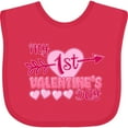 thumbnail image 3 of Inktastic My First Valentine's Day with Pink Heart and Arrow Boys or Girls Baby Bib, 3 of 4