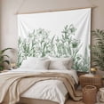thumbnail image 3 of Wildflower Leaf Tapestry for Bedroom Wall Hanging Tapestry, Green Floral Botanical White Watercolor Ceiling Backdrop Tapestries Poster Blanket Wall Decor for Teens Room Living Room Dorm 59" x 90", 3 of 8