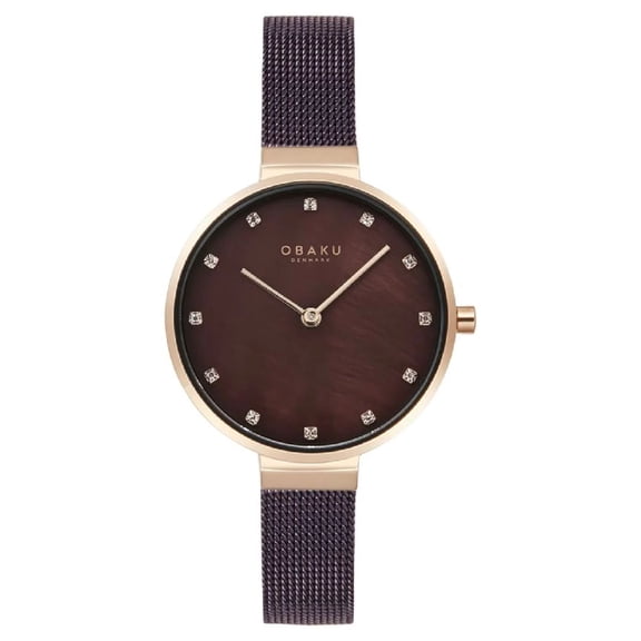 Obaku Women's Anemone Brown Dial Watch - V287LXVNMN